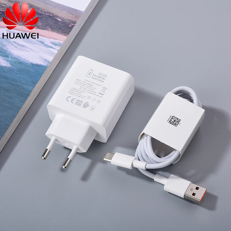 

Официальное сверхбыстрое зарядное устройство Huawei 66 Вт адаптер ЕС США 6A USB C кабель для Huawei Mate X2 40 50 30 P50 P40 P30 Pro Nova 9 SE 8
