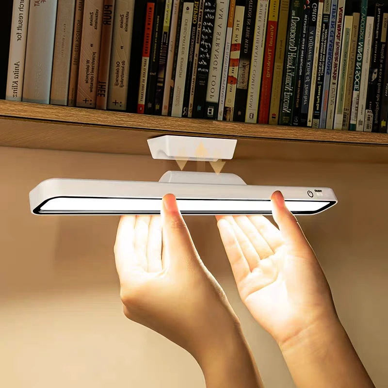 Фото USB перезаряжаемая светодиодная настольная лампа, магнитный подвесной стиль для спальни, без бликов №1