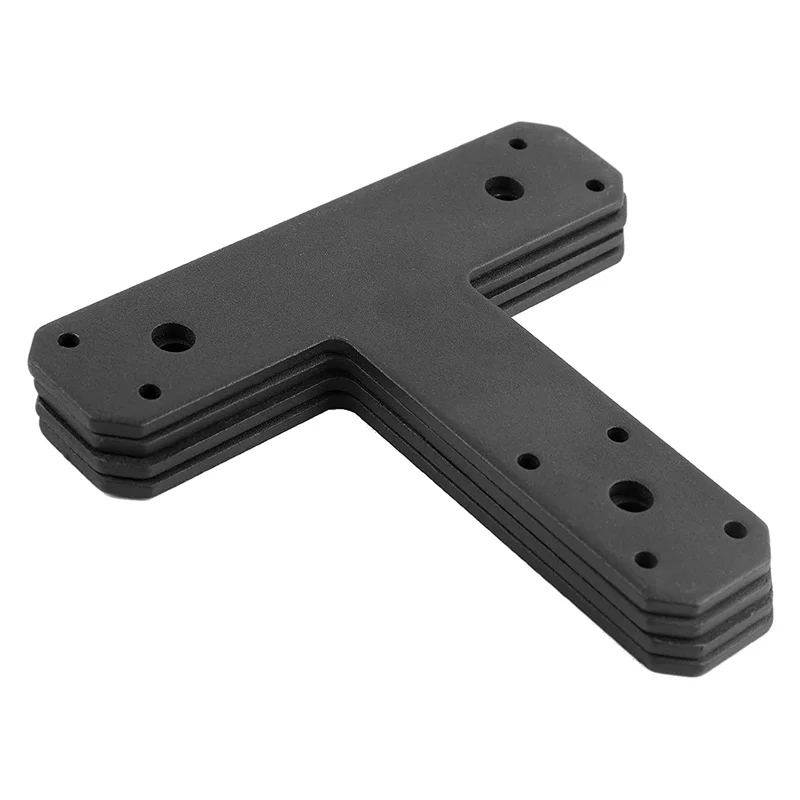 

Column to Beam Connectors T Brackets - T Plate Flat Straight Steel Brackets Black 4mm Thick for Patch Plates - 4 Pack