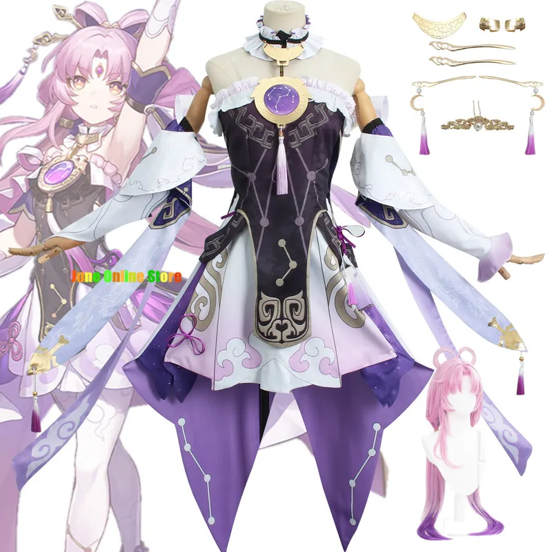 

Fu Xuan Cosplay Game Honkai: Star Rail Cosplay Women Cosplay Costume Fu Xuan Wig Honkai Cosplay Sexy Dress Halloween Outfit