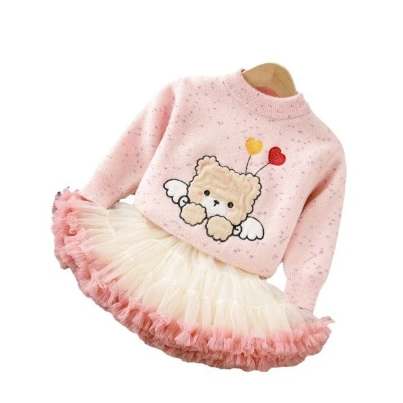 Комплект свитера для девочек осенне-зимний новый свитер с длинными рукавами и