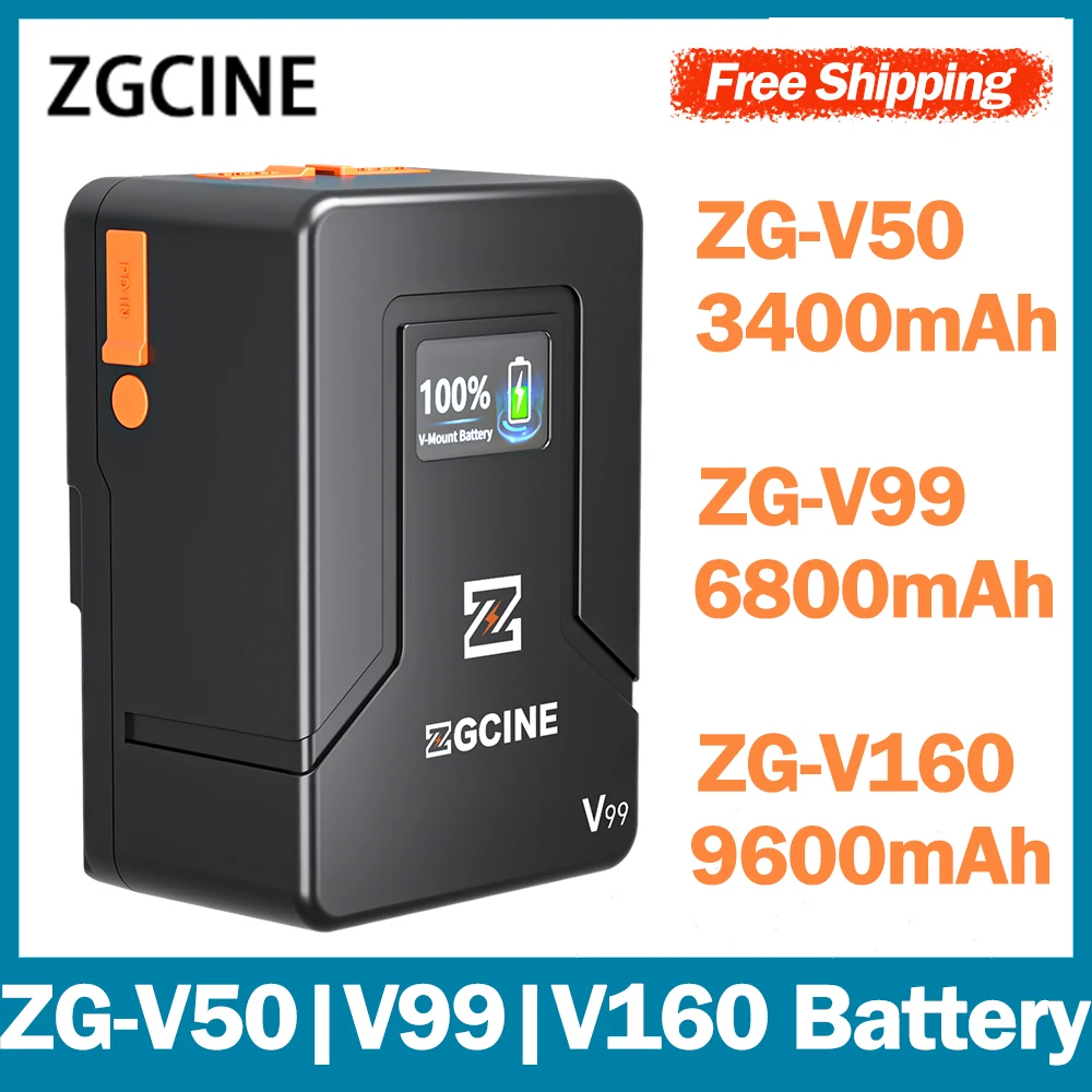 

ZGCINE ZG-V50/V99/V160 V-Mount V-Lock Li-ion Battery Power Bank PD 100w Fast Charging for Camera DSLR Phones Laptops