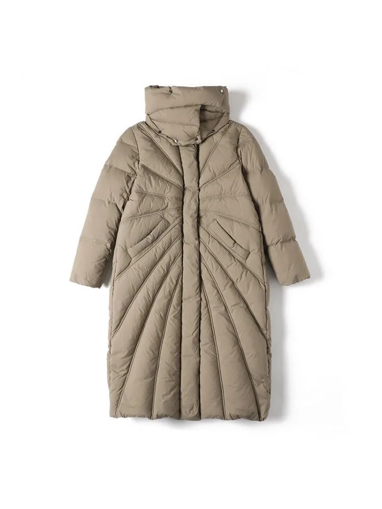 Temperament Black Long Thick Jackets Women 2022 Winter Turtleneck Loose Padded Bread Clothes 90 White Duck Warmer Down Coats