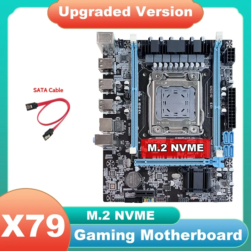 

Материнская плата X79 V389 + кабель SATA M.2 NVME LGA2011 DDR3 поддержка E5 2630 2660 2650V 2 CPU для CF LOL PUBG