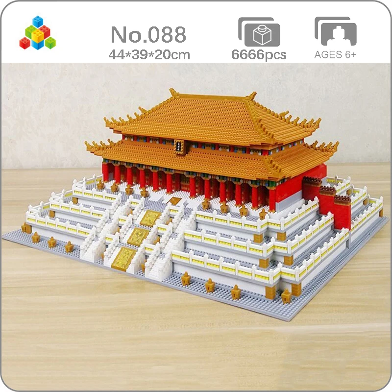 

YZ 088 World Architecture The Imperial Palace Hall Of Supreme Harmony Model DIY Mini Diamond Blocks Bricks Building Toy No Box
