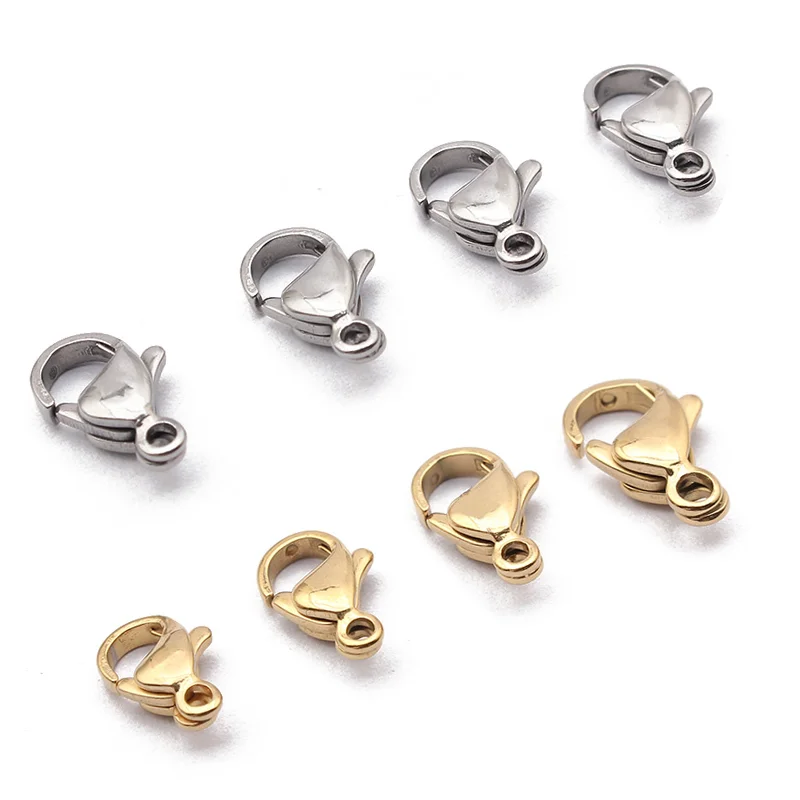 

10pcs Stainless Steel Lobster Clasp End Clasps Connectors For Necklace Bracelet Jewelry Making Accessories Wholesale