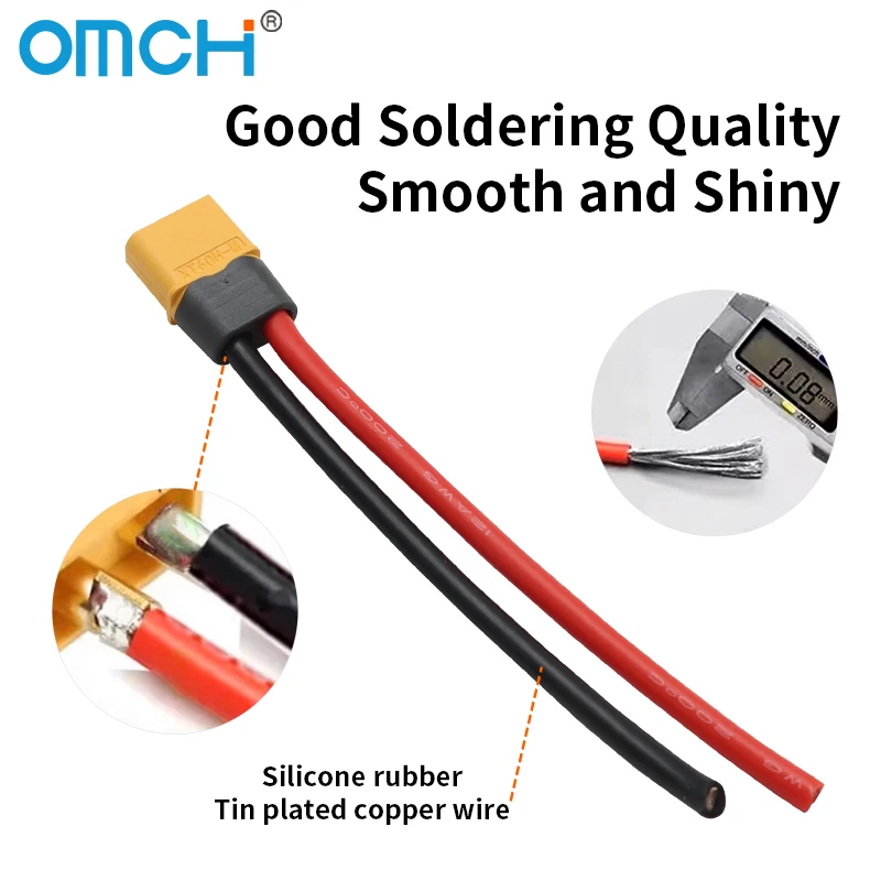 Фото OMCH XT60 Мужской Женский Разъем Батареи С Силиконовым Проводом 12/14AWG Кабелем Для RC Самолета Lipo Батарея Дрон Автомобиль №5