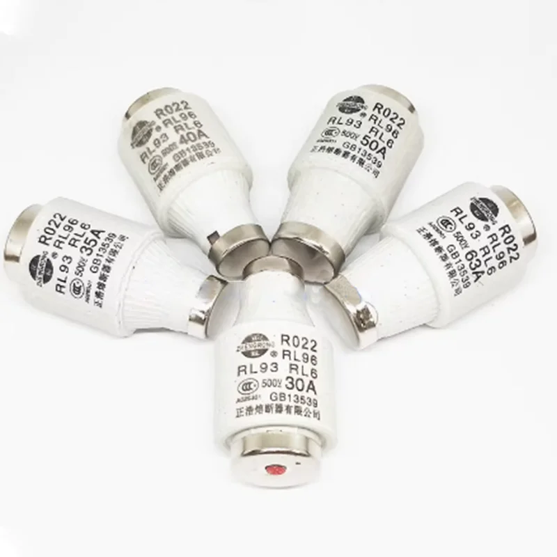 5 шт. R022 RO22 предохранительная трубка RL96 RL93 RL6-63 E33 DIII 500 В 30 А 35 40 50 63 спиральный