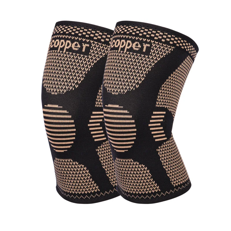 

1PC Sports Knee Pads Fitness Running Knee Support Braces Copper Fiber Knitted Cycling Elastic Compression Knee Sleeve Basketball