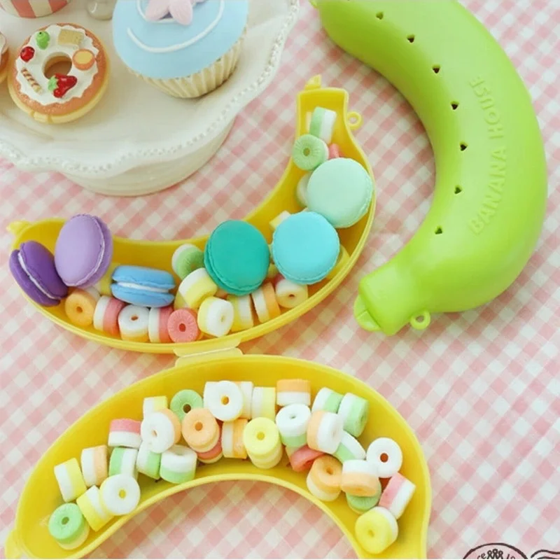 Контейнер для хранения бананов путешествий милый дорожный контейнер фруктов