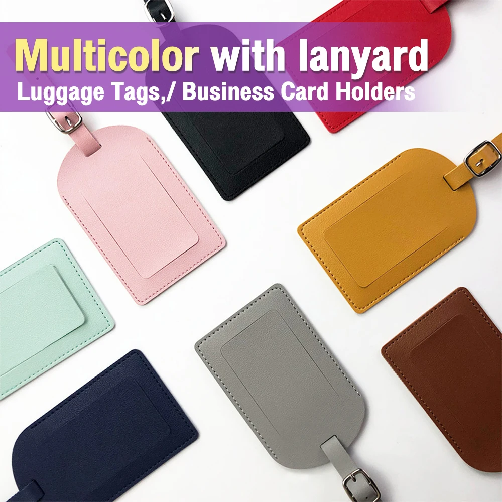 

1PC Women Men PU Leather Luggage Tag Luggage Tag Custom Letters Suitcase Name Tag Name ID Address Holder Travel Accessories