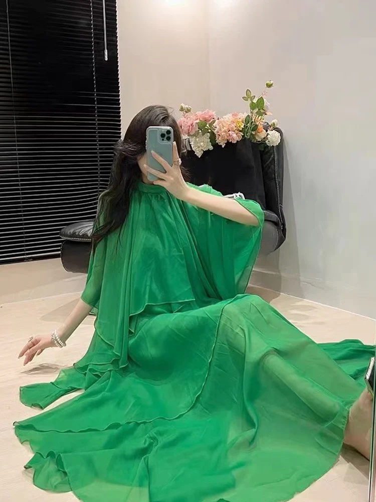 Весеннее новое модное сексуальное шифоновое платье с рюшами и