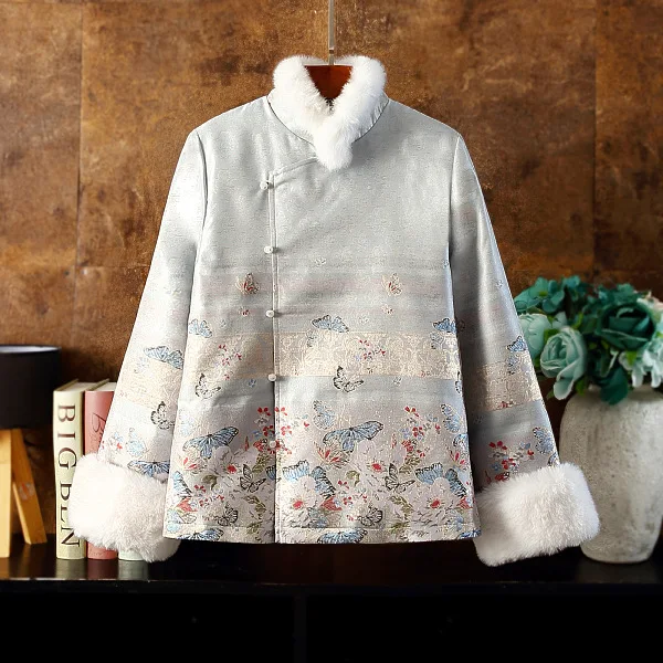 2024 Женская одежда осенне-зимний китайский костюм новый пуховик в национальном