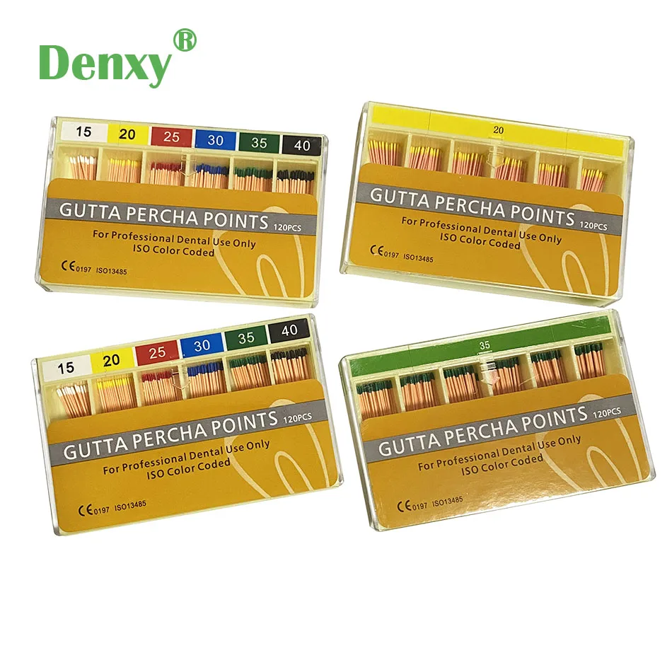 

Denxy 10box Dental Gutta Percha Points GP Root Canal Endodontics Cotton Fiber Tips Taper 02/04/06 #15 #20 #25 #30 #35 #40 #15-40