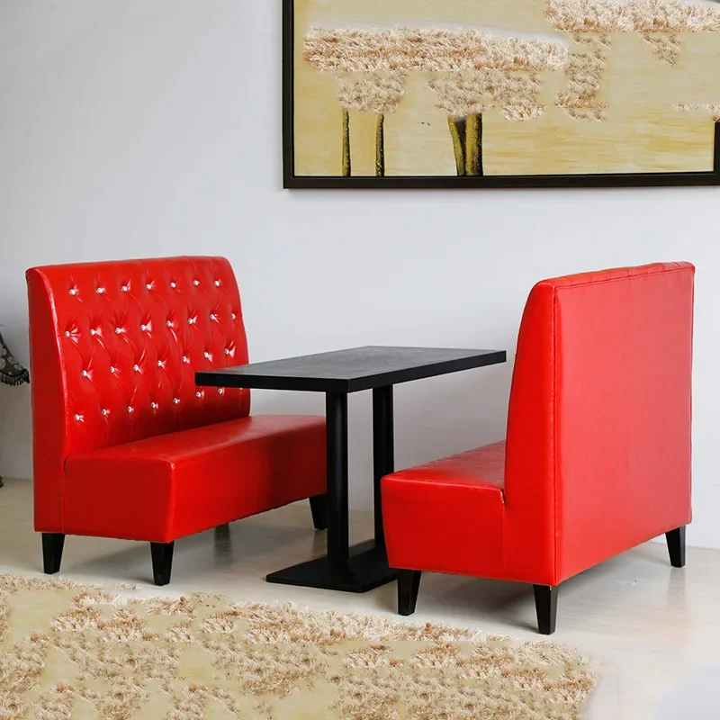 Современный кожаный диван Честерфилд с высокой спинкой скамейка для кафе место