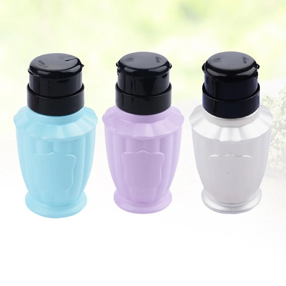 

3pcs Nail Remover Pump Dispensers Lockable Pump Dispenser Bottle Empty Bottle for Nail Makeup Remover ( )