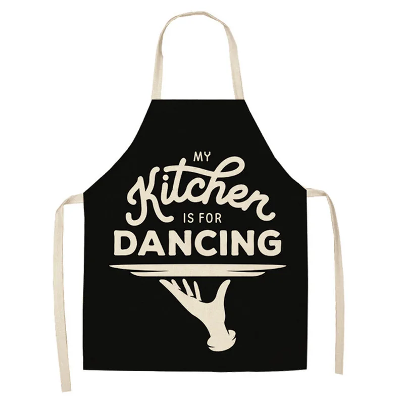Geometric Letters Linen Apron Aprons for Women Baking Accessories Kitchen Cafe Men apron men |