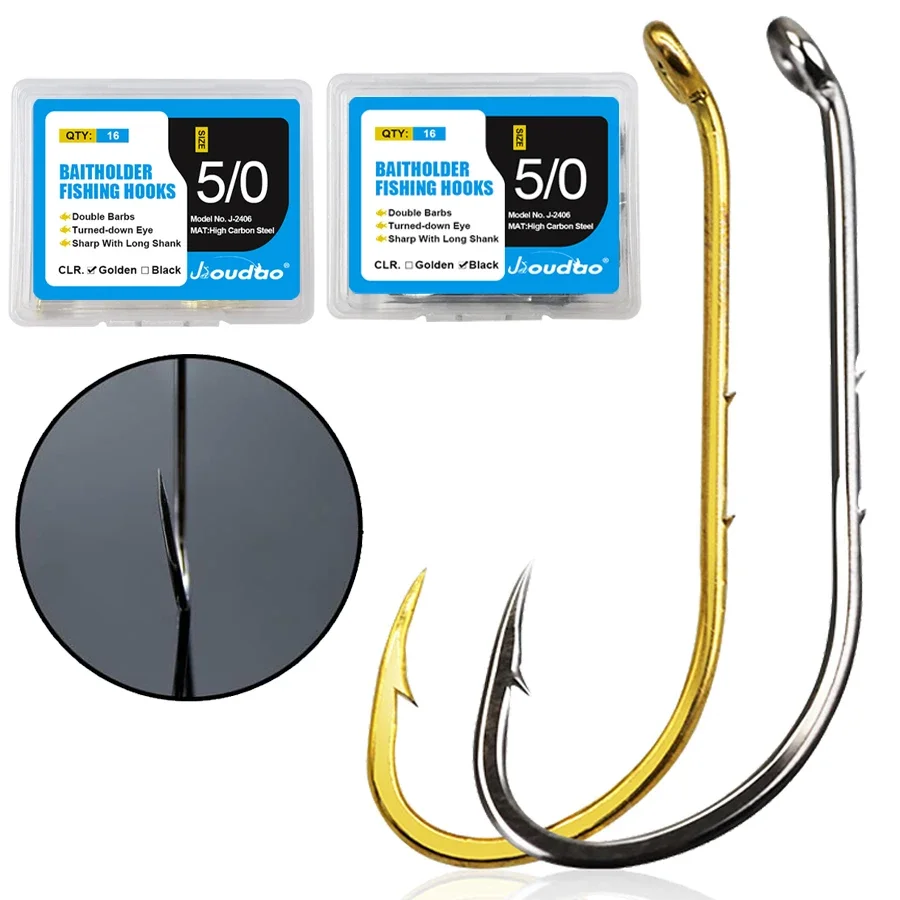 Рыболовные Крючки Baitholder 16-100 шт. рыболовные Офсетные с зазубренным хвостовиком