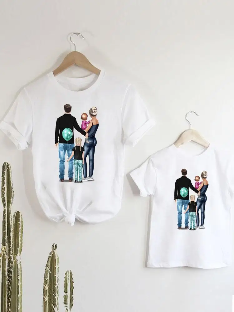 

Tee T-shirt Family Matching Outfits Women Mom Mama Clothes Dad Men Cute Love Men Girls Boys Kid Child Summer Tshirt Clothing