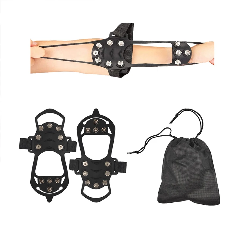 Hiking Shoe Covers Outdoor 11 Tooth Skates Non-slip Crampons Non-slip Wear-resistant Shoe Covers Strong Safe Wear-resistant