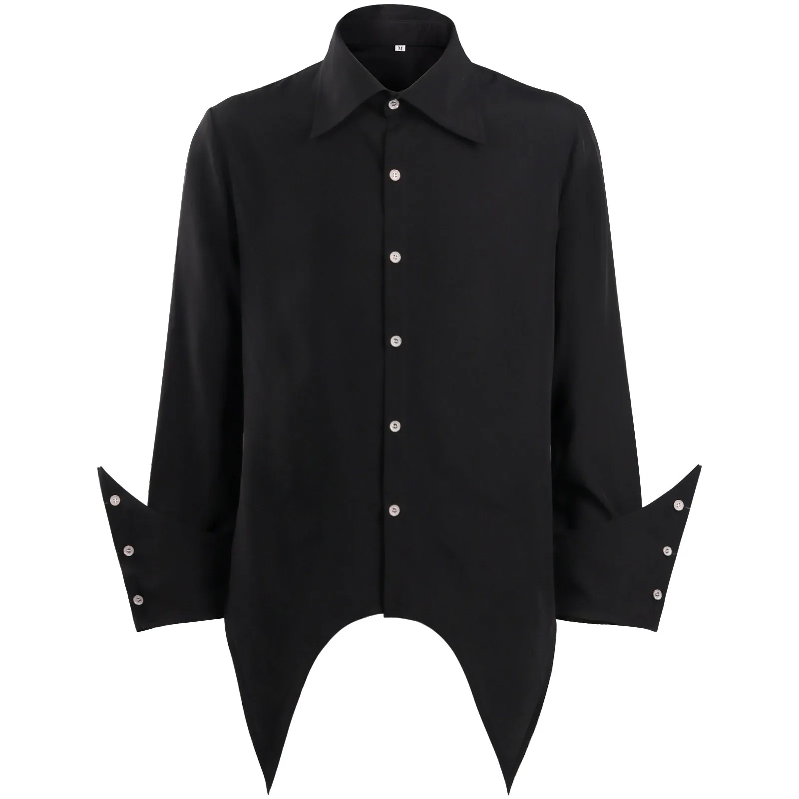 

Мужская рубашка в дворцовом стиле, модная джентльменская блузка в стиле эпохи Возрождения, мужская одежда сплошного цвета с длинным рукавом в стиле стимпанк