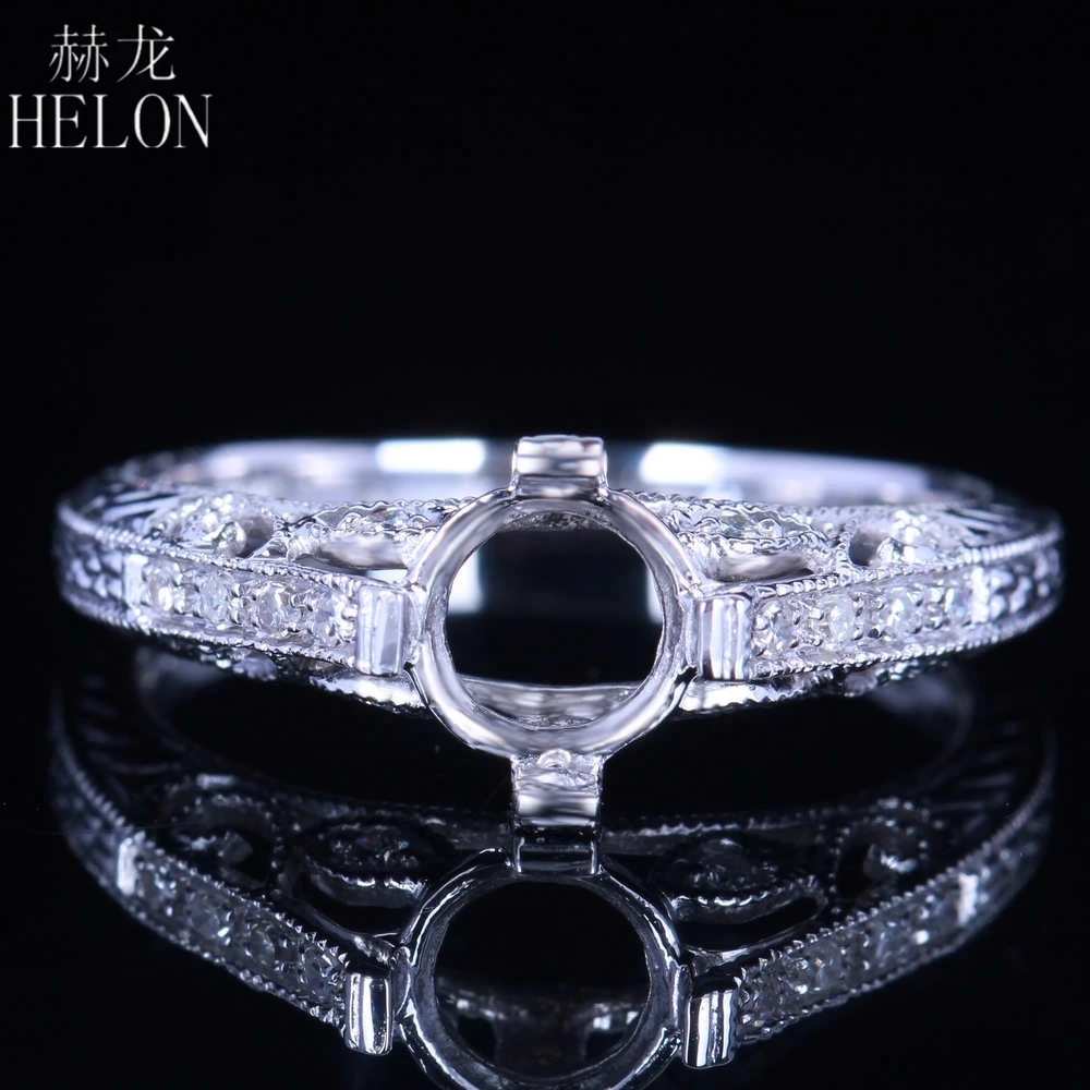 Женское винтажное обручальное кольцо из белого золота 6 мм |