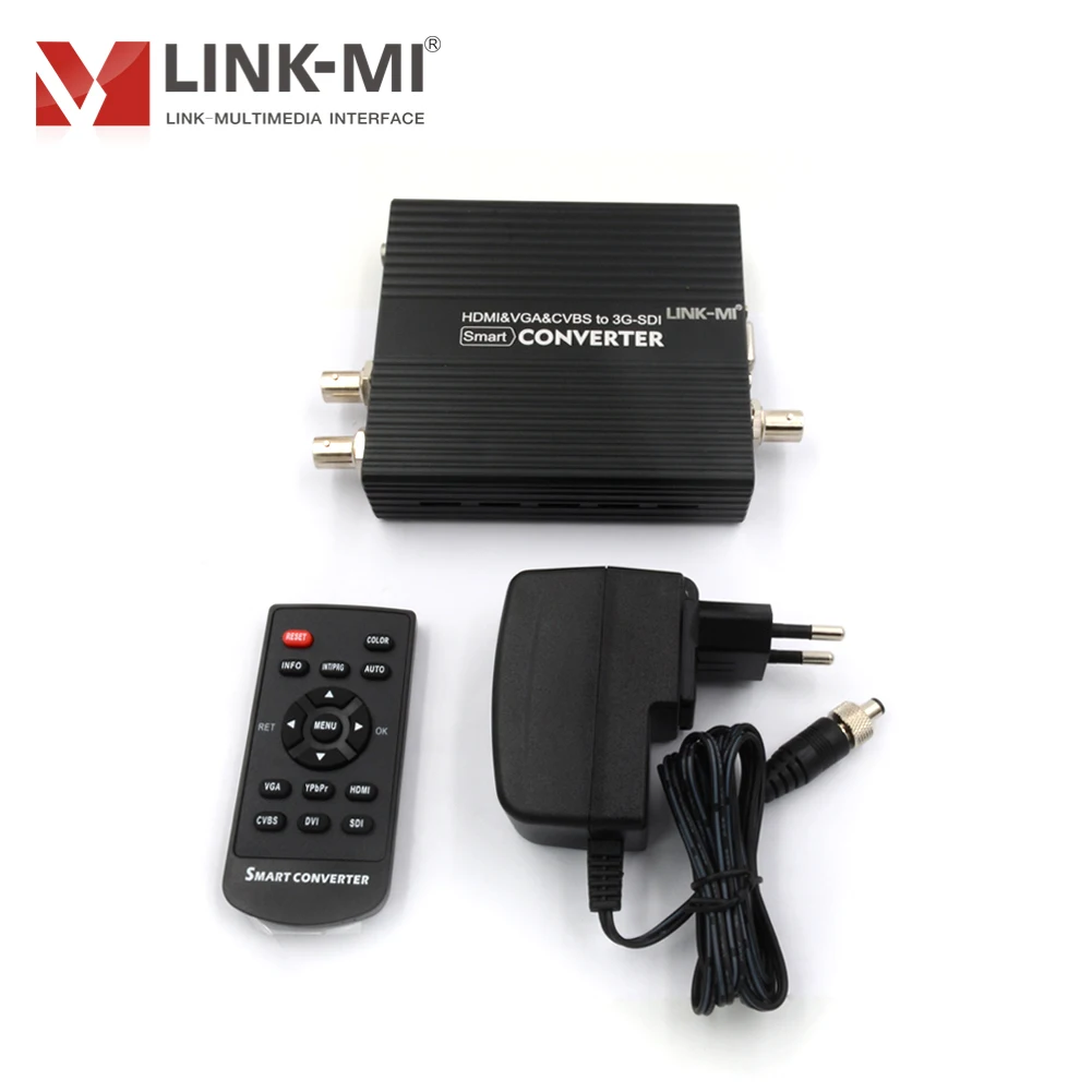 LINK-MI HDMI VGA и CVBS к SD/HD/3G-SDI преобразователь 1x2 разветвитель Многофункциональный 1080P BNC