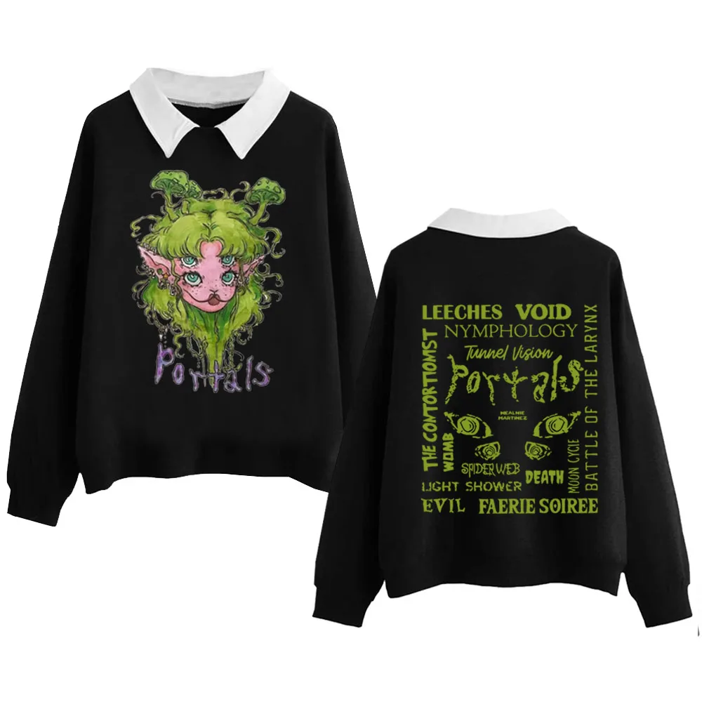 

Свитшоты Мелани Мартинез, популярная модель, подарок для девочек-подростков, имитация двух частей, свитшот с открытыми плечами для женщин, п...