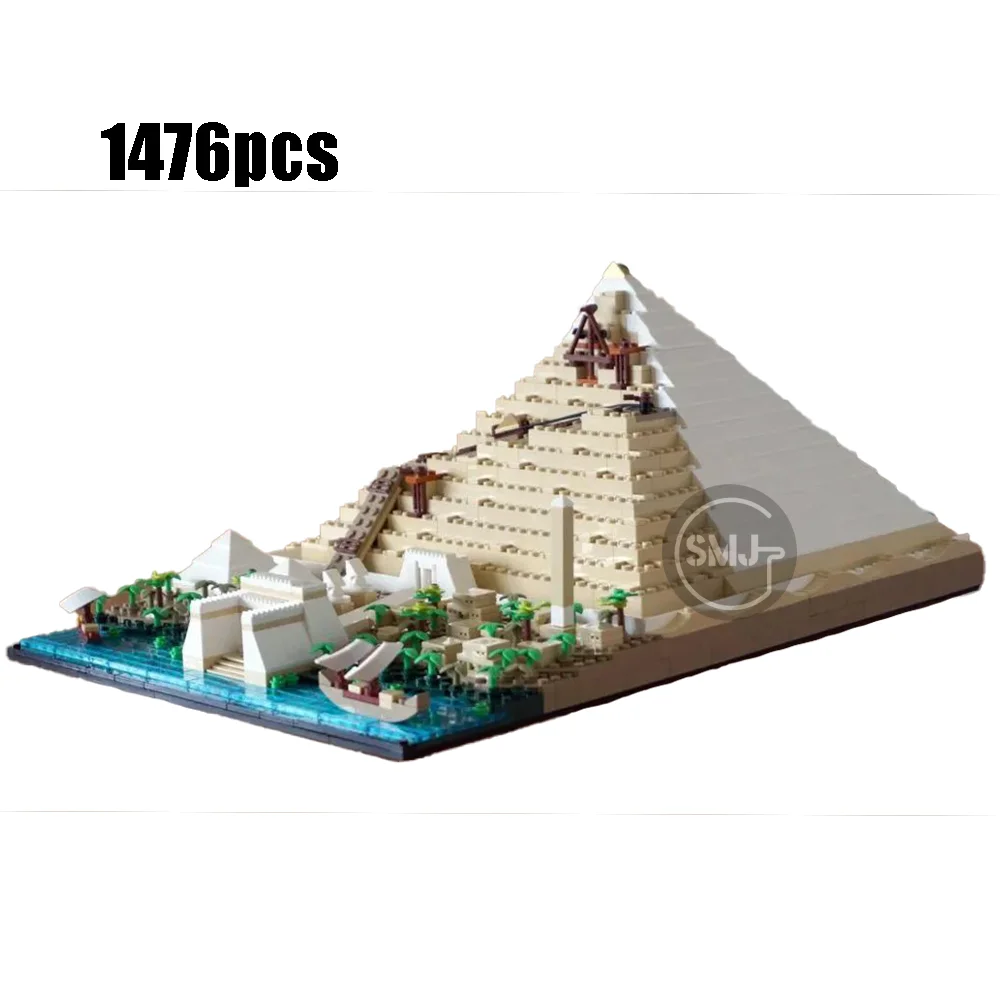 

New Compatible 21058 Pyramid Model City Landmark Architecture Street View Building Blocks Set Toy for DIY Boy Kid Christmas Gift
