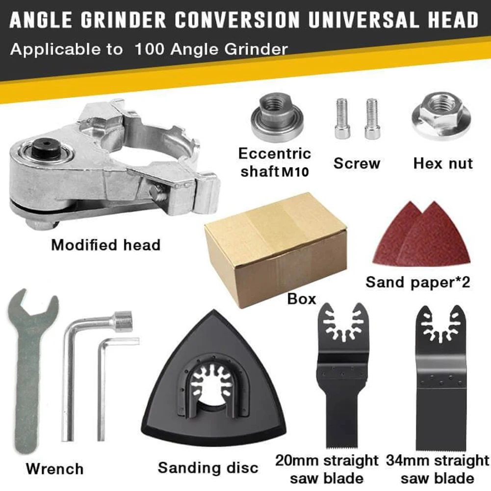 Enlarge 100 Type Angle Grinder Conversion Universal Head Adapter M10 Thread For Oscillating Tools For  Polisher Oscillating Accessories