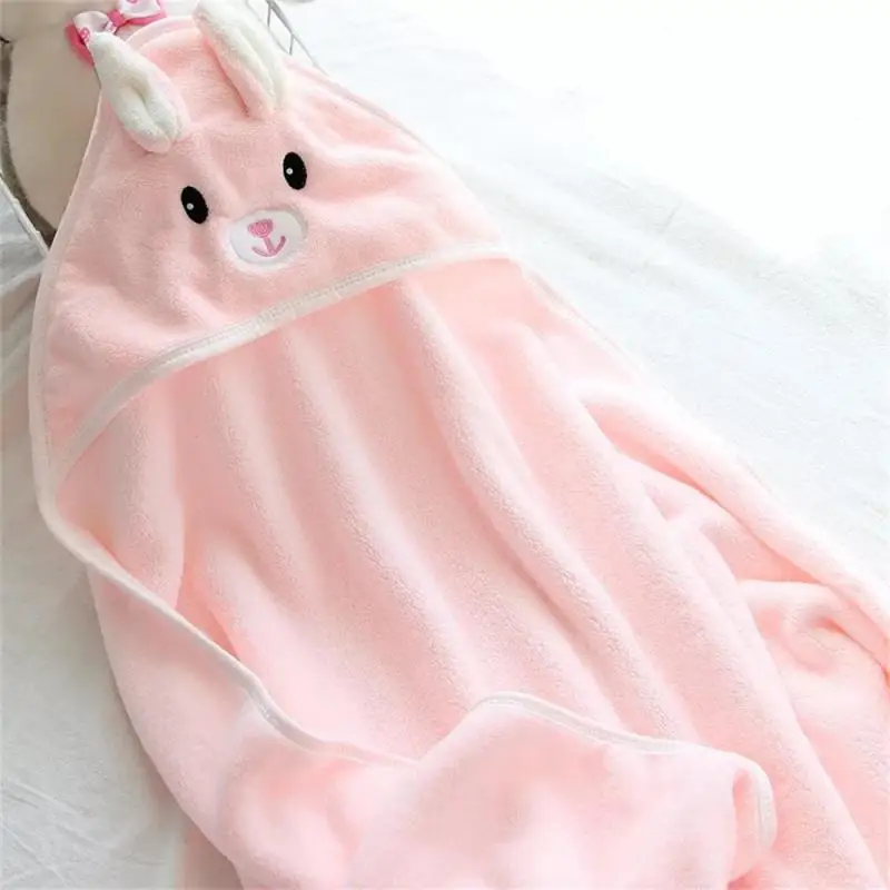 

Fine And Dense Cotton Yarn Hooded Towel Product Category Scarf Newborn Bathing Towel Coral Velvet Size 80 80cm Cloak Bath Towel