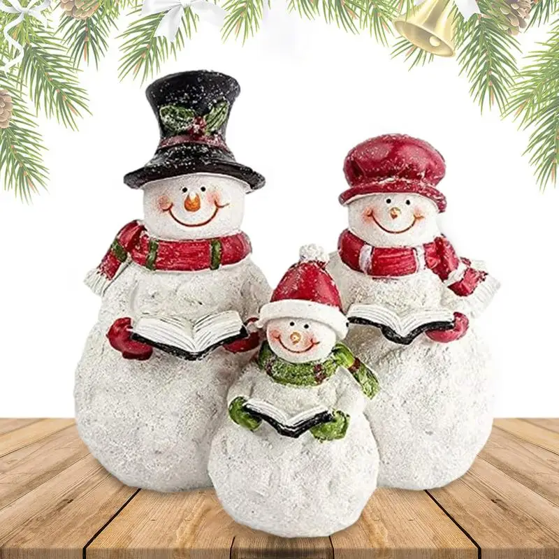 

2022 New Adorable Christmas Snowman Resin Ornaments Decorations Garden Decor Home Decoration Creative Craft