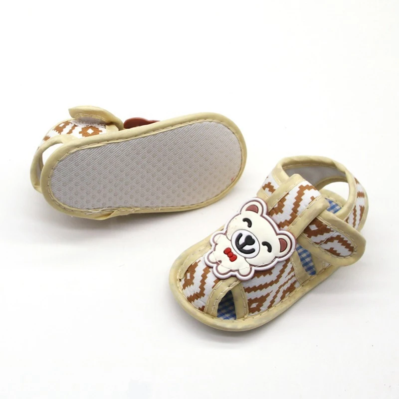 Сандалии для новорожденных мультяшный медведь мягкая подошва Уличная обувь