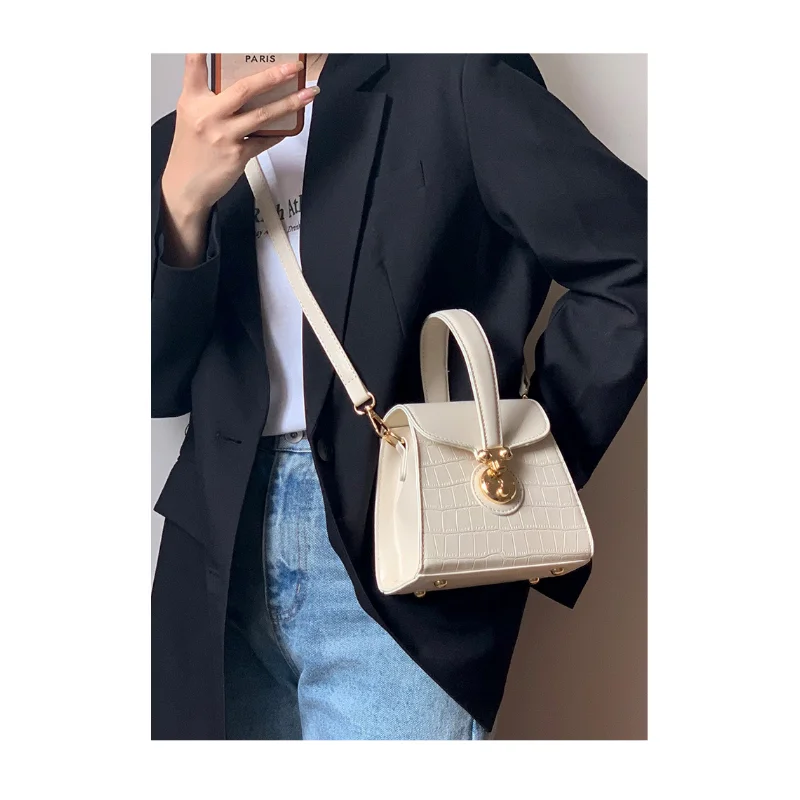 Small Crossbody Bags For Women 2023 Trend Luxury Designer PU Leather Shoulder Bag Ladies Handbags And Purses Latch box texture