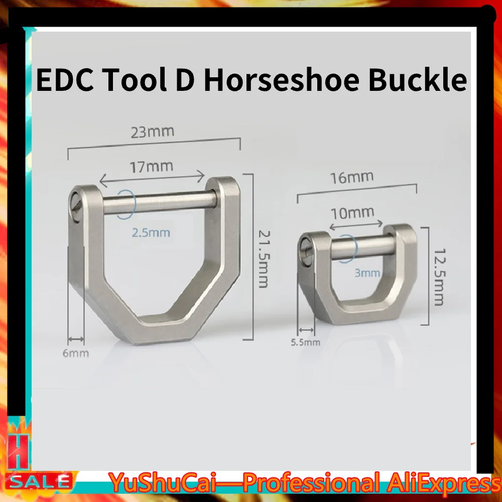 1pc D Shape Multi-purpose Mini Lock Titanium Buckles Keyring Car Buckle Outdoor EDC Tool Horseshoe Buckle