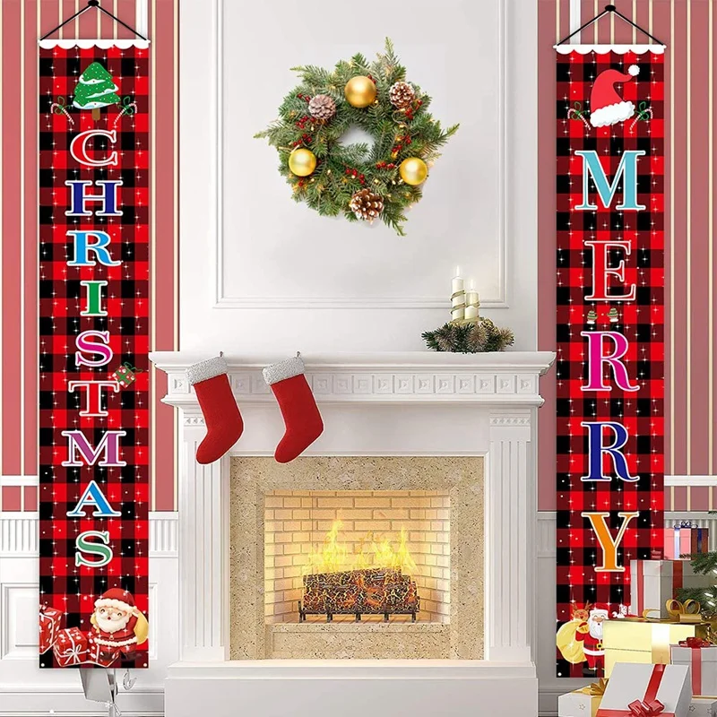 

Merry Christmas Banner Merry Christmas Sign For Outdoor Indoor Door Decorations Party Home Porch Wall Hanging Banner