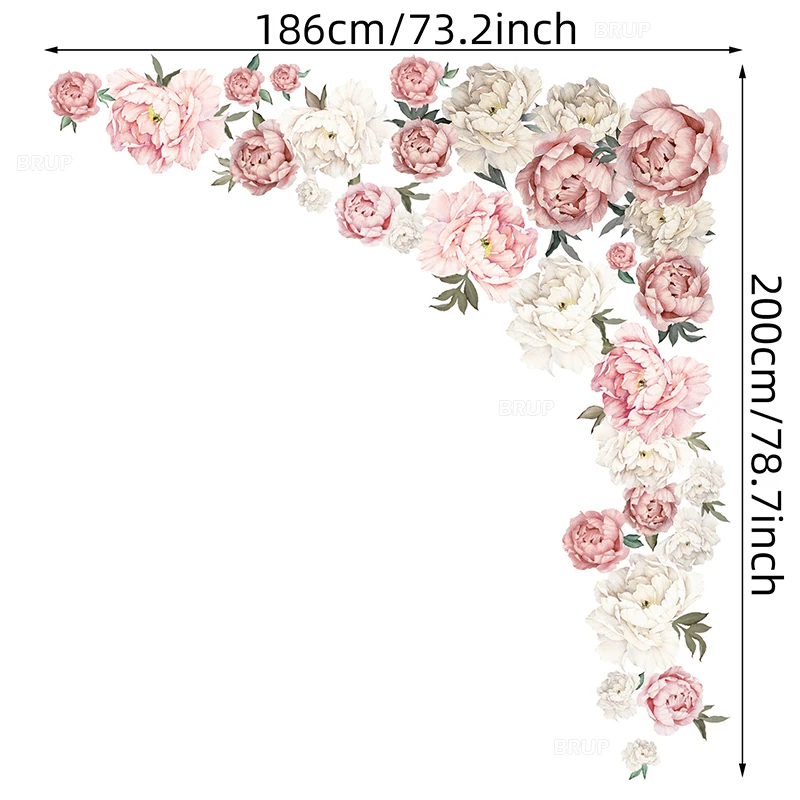 Обложка 200 см на всю стену большая акварель розовый белый цвет фотообои наклейки