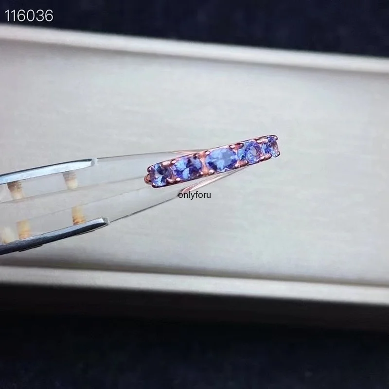Кольцо женское из серебра 925 пробы с 4 натуральными голубыми танзанитами |