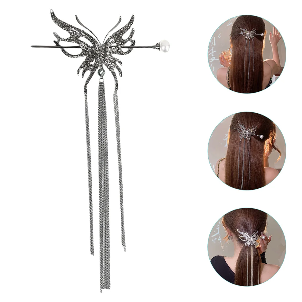 Простая заколка для волос с жемчугом и бабочкой женские заколки из сплава Deyer