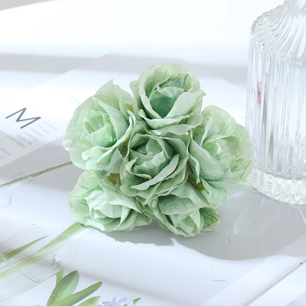 12 шт. высокое качество маленькая роза искусственный цветочный букет шелковый