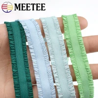 22yards 1 3cm double ruffle elastic bands stretch rubber lace ribbon trims folds diy baby hair tie clothing sewing accessories