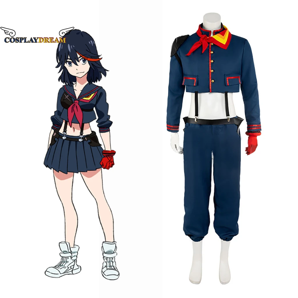 

Костюм для косплея KILL la KILL мужской, рубашка и брюки для Хэллоуина, карнавала, униформа тёмно-синего цвета
