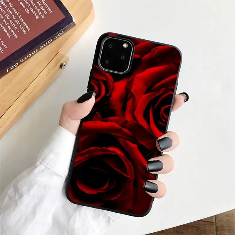 Чехол для телефона FHNBLJ с ярко-красными розами и цветами iPhone 11 12 13 mini pro XS MAX 8 7 6 6S Plus X