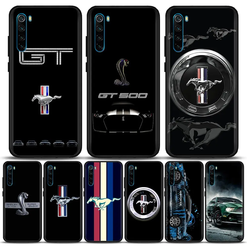 

Mustang Logo GT Male Sport Car Silicone Phone Case For Xiaomi Redmi 9 9C NFC 9T 10 10C 6 7 8 A K40 K50 Pro Plus Soft Cover Cases