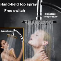 hot sales high pressure 360 adjustable large round shower head water saving flow abs rain spray nozzle hand bathroom accessories