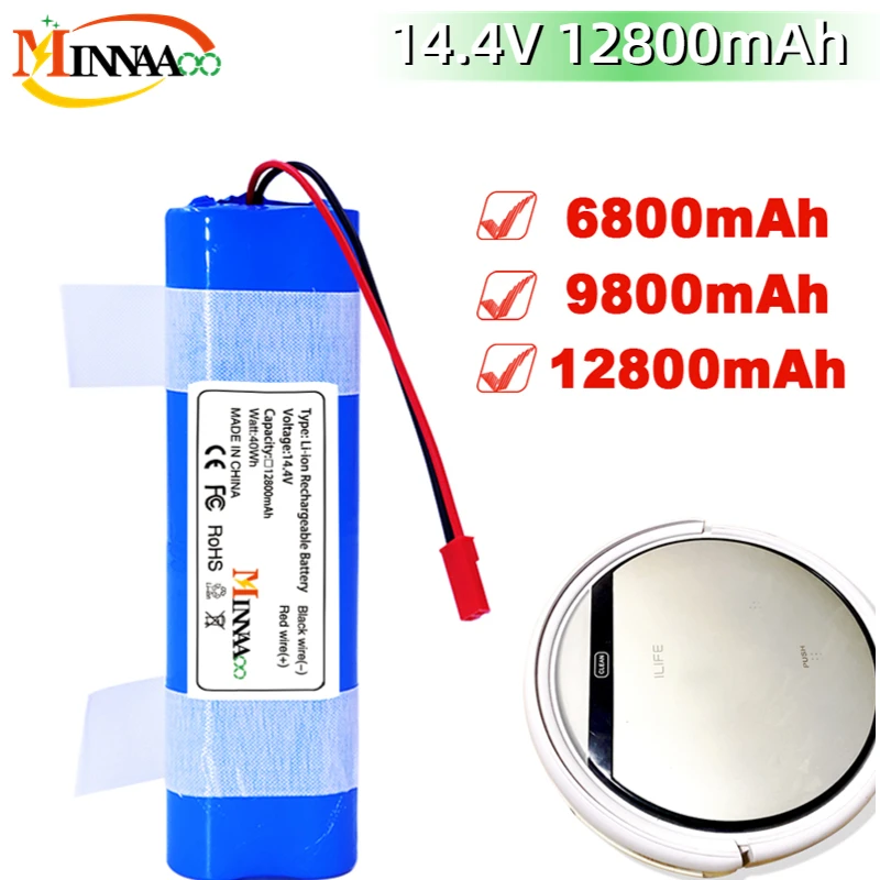 

14.8V 6800mAh 12800mah Good Quality Battery For ILIFE V50 V55 V8s V3s Pro V5s Pro V8s X750 Robot Vacuum Cleaner Battery