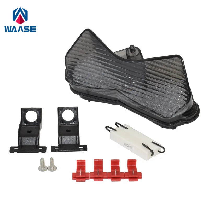 

waase For Kawasaki Ninja ZX6R ZX-6R ZX636 Z750S 2003 2004 E-Mark Tail Light Brake Turn Signals Integrated LED Light