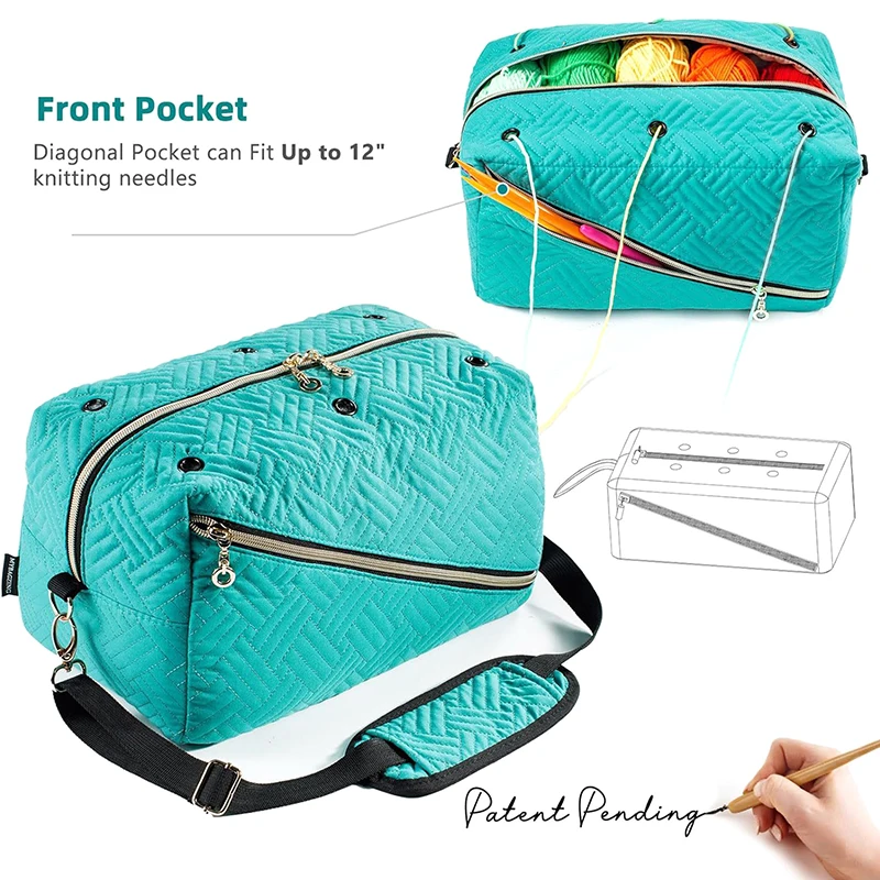 Органайзер для вязания крючком Портативная сумка большой вместимости хранения