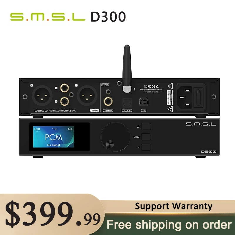 SMSL D300 Bluetooth 5,0 декодер DAC ROHM BD34301EKV чип XMOS DSD512 PCM768KHZ LDAC декодер с дистанционным управлением XLR/RCA выход