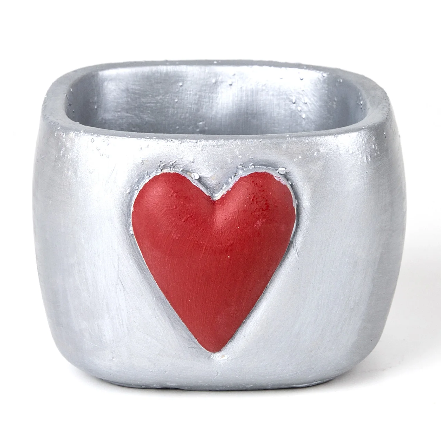 

Sonseason, квадратный бетонный серый цветочный горшок в форме сердца, 9,5x12 см